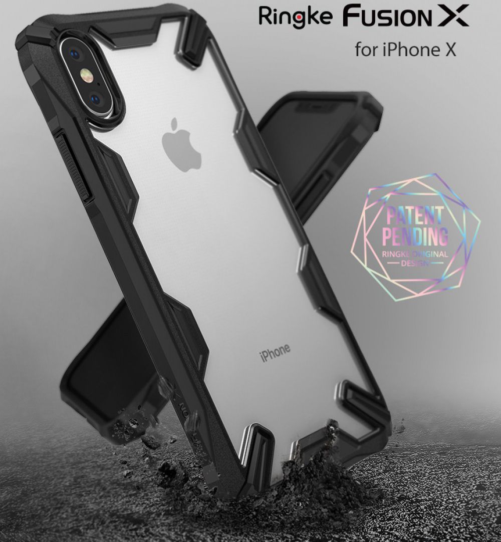 Ringke Fusion X Apple iPhone X Hoesje Doorzichtig Zwart afbeelding 2