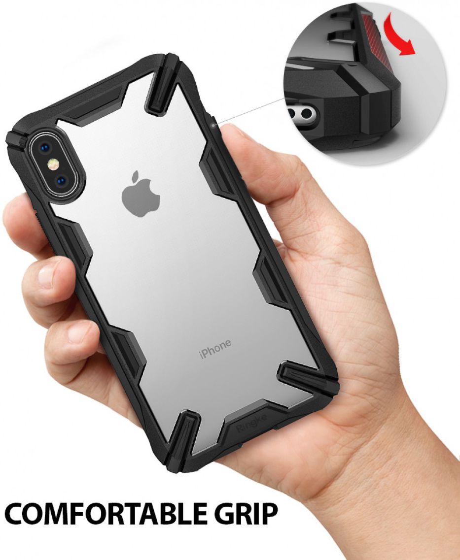 Ringke Fusion X Apple iPhone X Hoesje Doorzichtig Zwart afbeelding 7