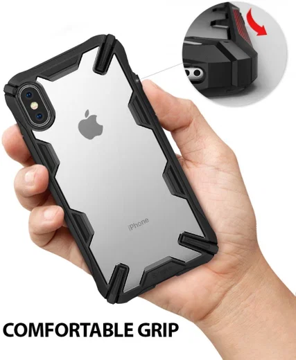 Ringke Fusion X Apple iPhone X Hoesje Doorzichtig Zwart afbeelding 7