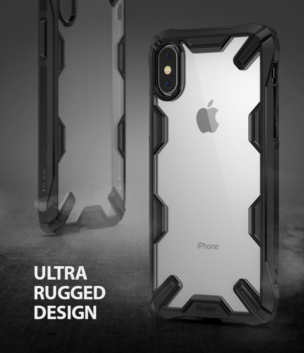 Ringke Fusion X Apple iPhone X Hoesje Doorzichtig Zwart afbeelding 9