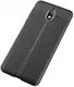 Nokia 3.1 Hoesje met Kunstleer Coating Zwart afbeelding 3