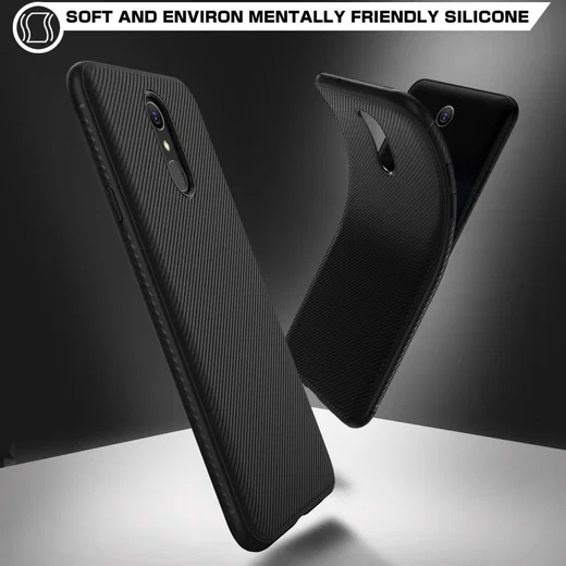 LG Q7 Carbon TPU Hoesje Zwart afbeelding 2