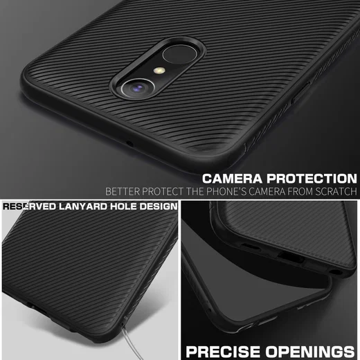 LG Q7 Carbon TPU Hoesje Zwart afbeelding 4