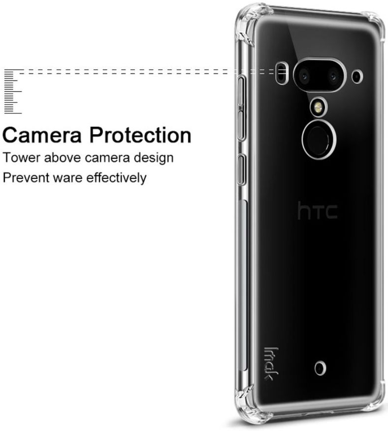 IMAK HTC U12+ Hoesje Flexibel TPU met Screenprotector Metaal Zwart afbeelding 6