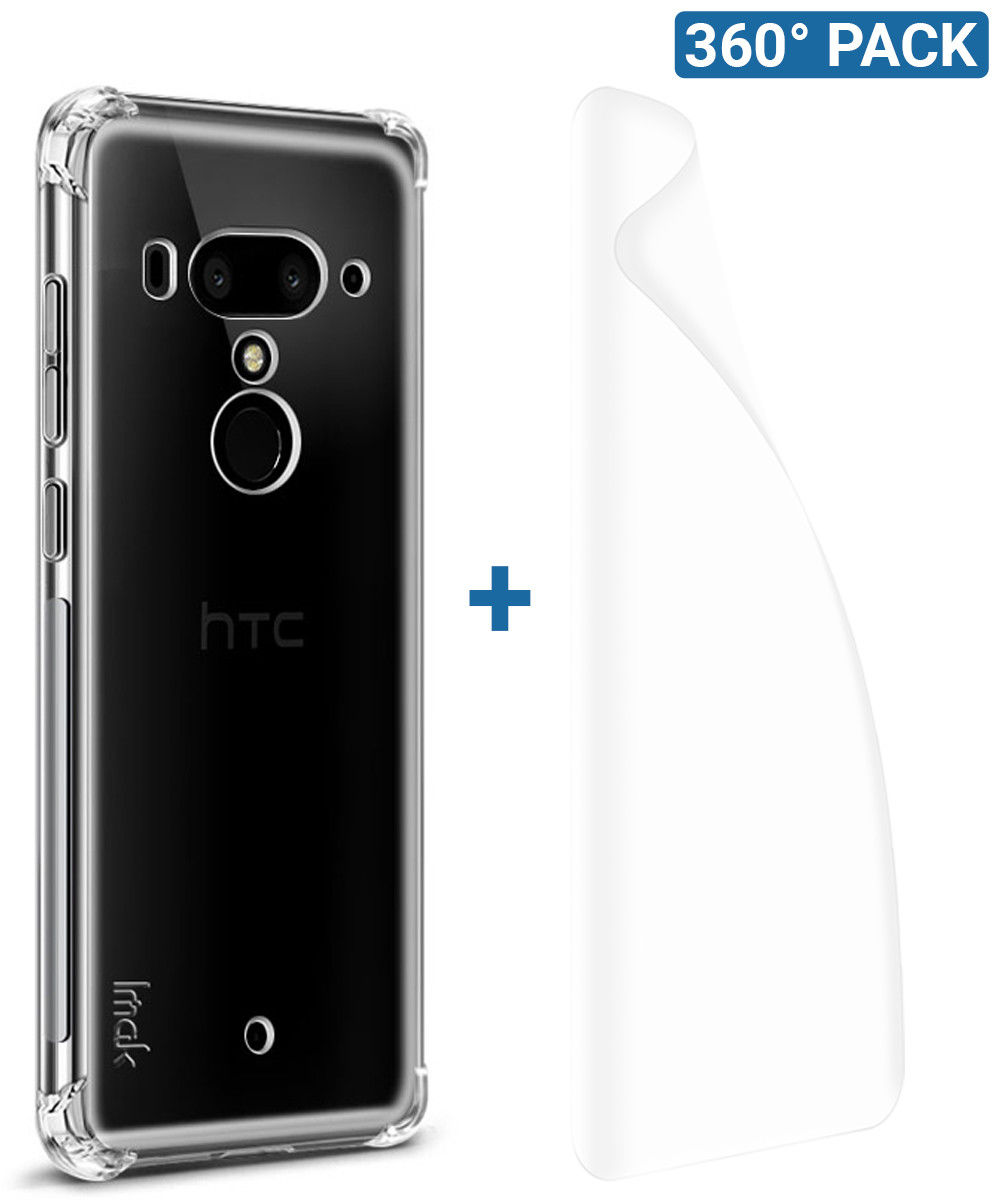 IMAK HTC U12+ Hoesje Flexibel TPU met Screenprotector Transparant afbeelding 1