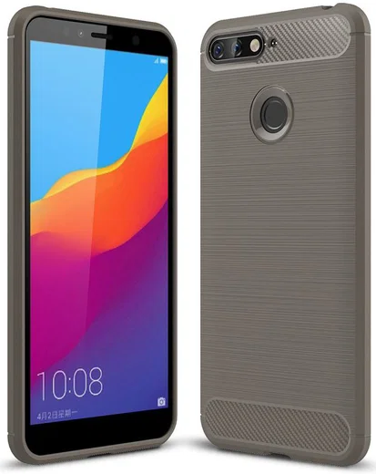 Honor 7S Geborsteld TPU Hoesje Grijs afbeelding 1