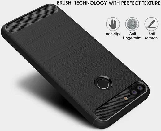 Honor 9 Lite Geborsteld TPU Hoesje Zwart afbeelding 6