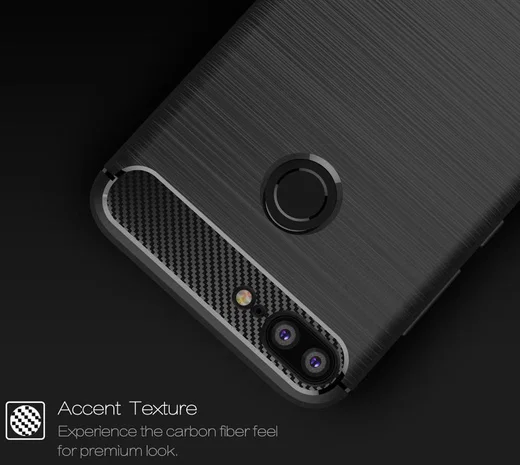 Honor 9 Lite Geborsteld TPU Hoesje Zwart afbeelding 7