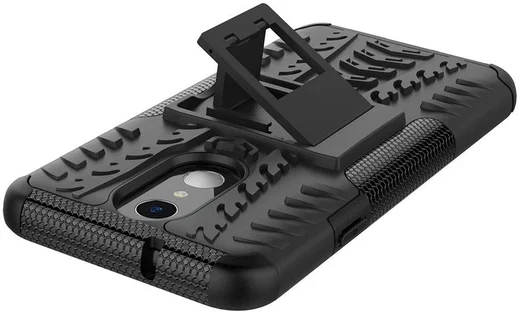 Robuust Hybride LG Q7 Hoesje Zwart afbeelding 5
