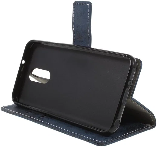 LG Q7 Vintage Portemonnee Hoesje Blauw afbeelding 6