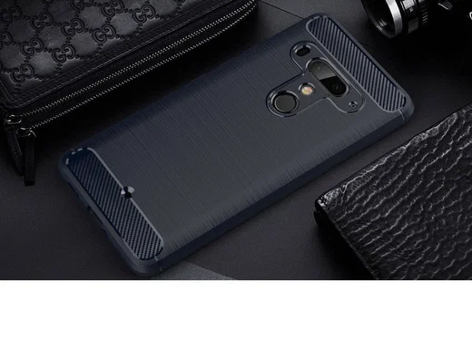 HTC U12+ Geborsteld TPU Hoesje Blauw afbeelding 2