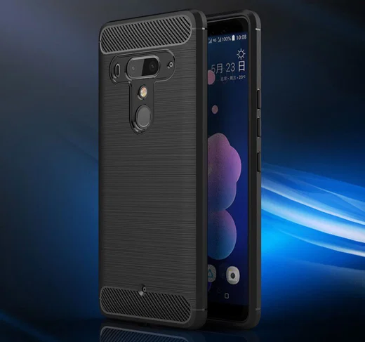 HTC U12+ Geborsteld TPU Hoesje Blauw afbeelding 6