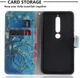 Nokia 6 (2018) Portemonnee Hoesje met Boom Opdruk afbeelding 2