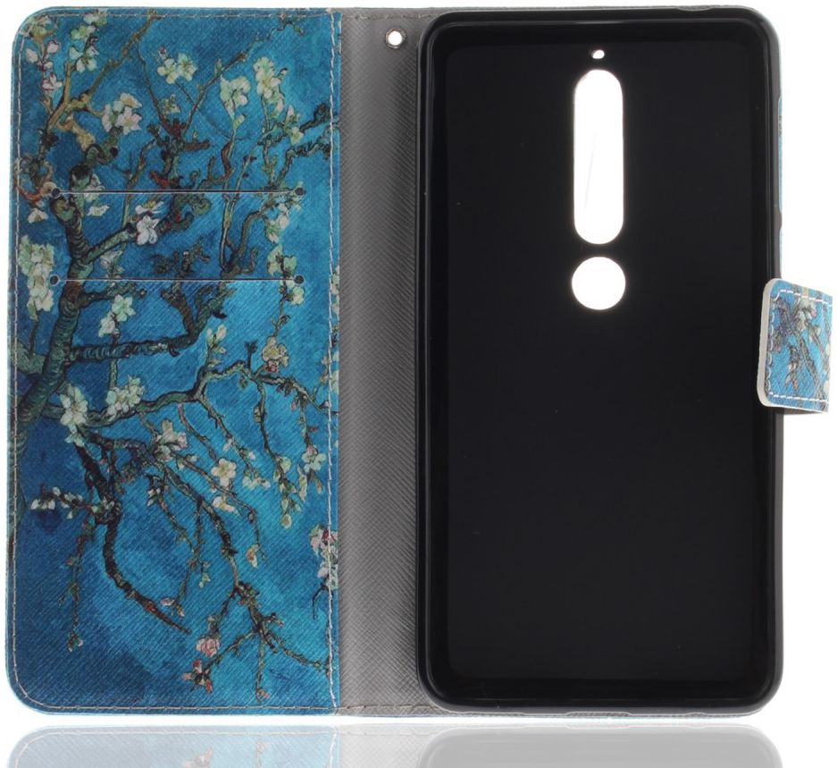Nokia 6 (2018) Portemonnee Hoesje met Boom Opdruk afbeelding 7