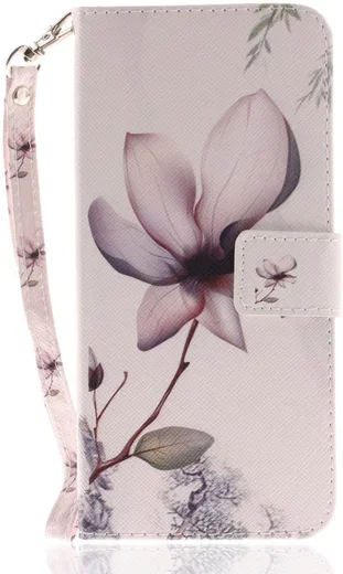 Samsung Galaxy A6 Plus Portemonnee Hoesje Bloem afbeelding 1
