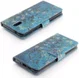 Nokia 3.1 Portemonnee Hoesje met Boom Opdruk Blauw afbeelding 7