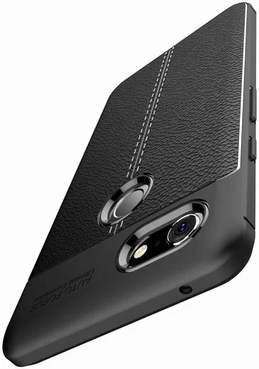 Google Pixel 3 XL Hoesje met Kunstleer Coating Zwart afbeelding 2