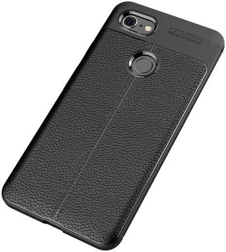 Google Pixel 3 XL Hoesje met Kunstleer Coating Zwart afbeelding 4