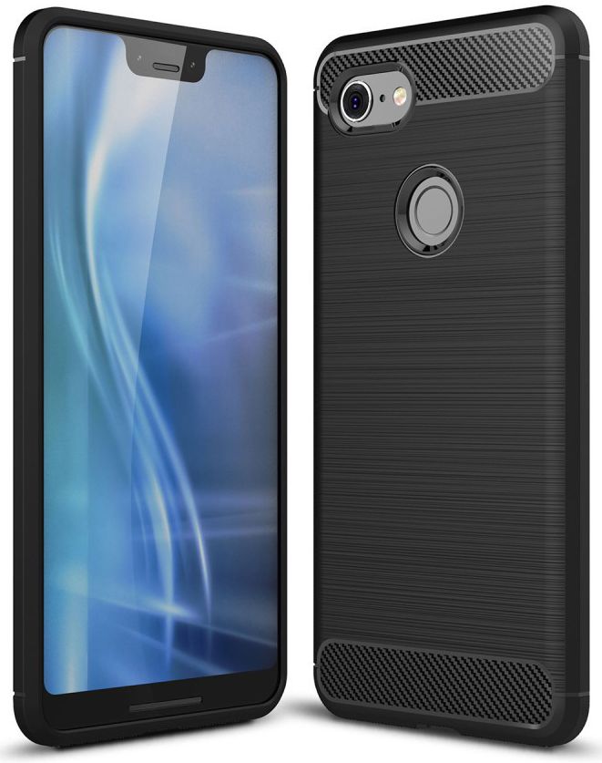 Google Pixel 3 XL Geborsteld TPU Hoesje Zwart afbeelding 1
