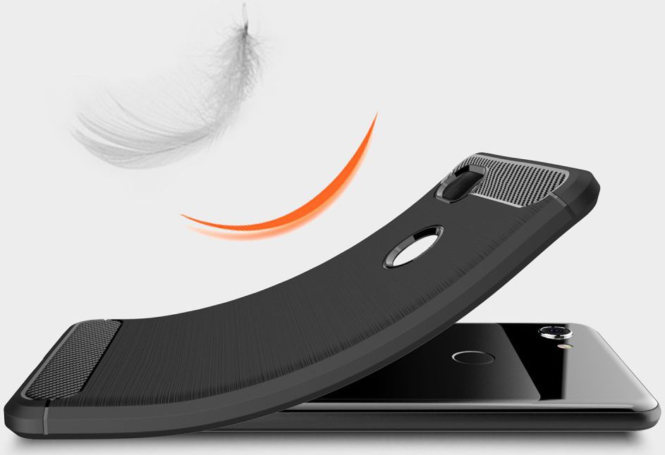 Google Pixel 3 XL Geborsteld TPU Hoesje Zwart afbeelding 4