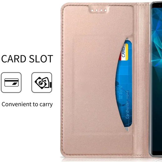 Samsung Galaxy Note 9 Hoesje met Kaarthouder Roze Goud afbeelding 2