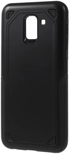 Samsung Galaxy J6 (2018) Robuust Hybride Hoesje Zwart afbeelding 2