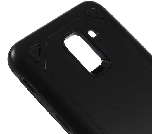 Samsung Galaxy J6 (2018) Robuust Hybride Hoesje Zwart afbeelding 8