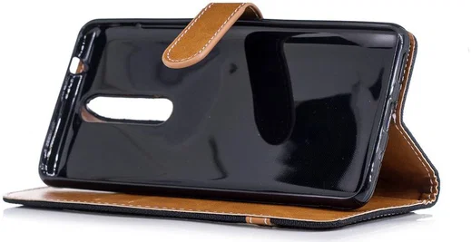 Nokia 5.1 Jeans Portemonnee hoesje Zwart afbeelding 5