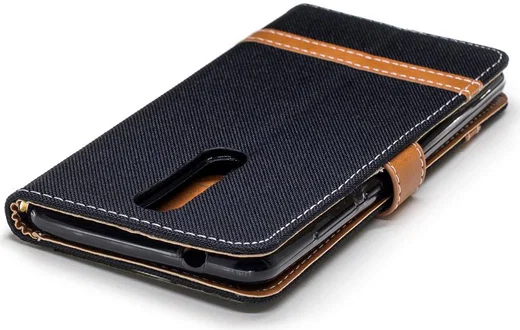 Nokia 5.1 Jeans Portemonnee hoesje Zwart afbeelding 7