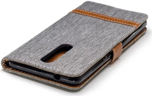 Nokia 5.1 Jeans Portemonnee hoesje Grijs afbeelding 7
