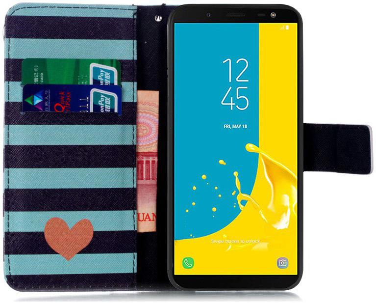 Samsung Galaxy J6 (2018) Portemonnee Hoesje Hart afbeelding 2