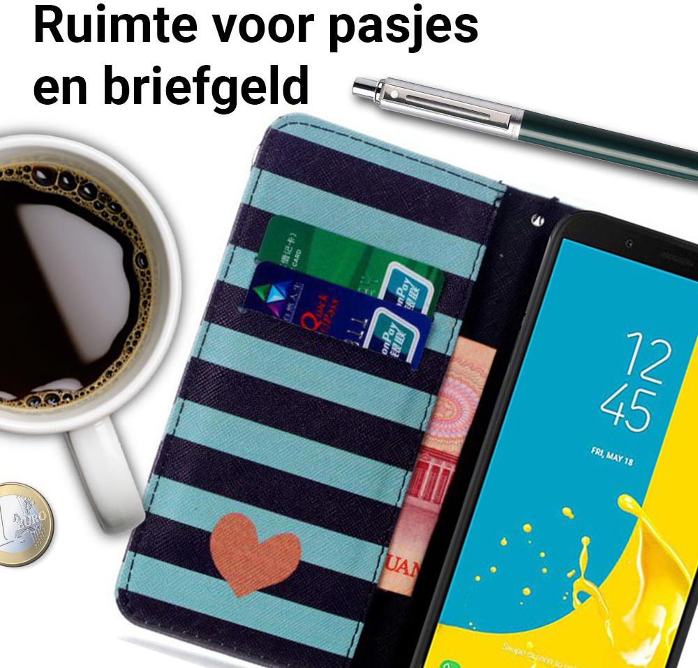 Samsung Galaxy J6 (2018) Portemonnee Hoesje Hart afbeelding 5