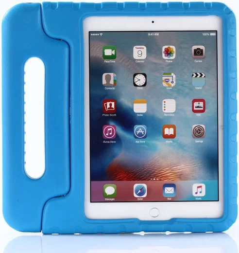 iPad 9.7 2017/2018/Air/Air 2 Kinder Tablethoes met Handvat Blauw afbeelding 1