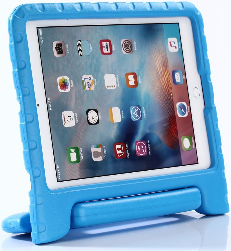 iPad 9.7 2017/2018/Air/Air 2 Kinder Tablethoes met Handvat Blauw afbeelding 7