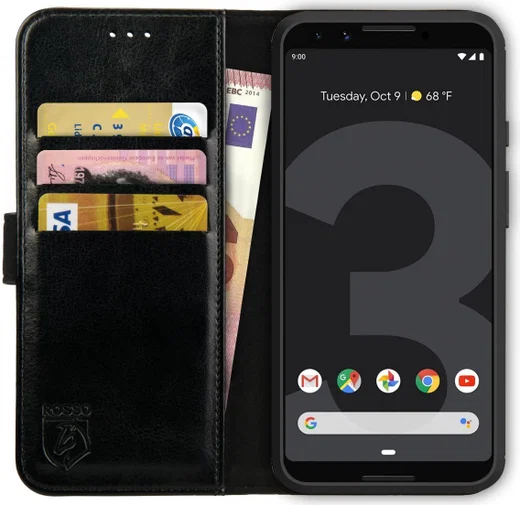 Rosso Element Google Pixel 3 Hoesje Book Cover Zwart afbeelding 1