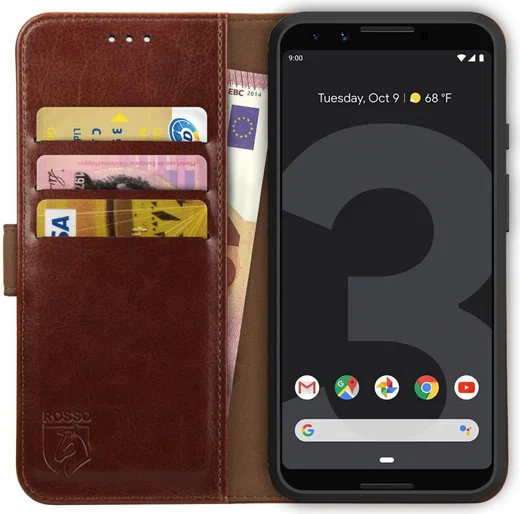 Rosso Element Google Pixel 3 Hoesje Book Cover Bruin afbeelding 1