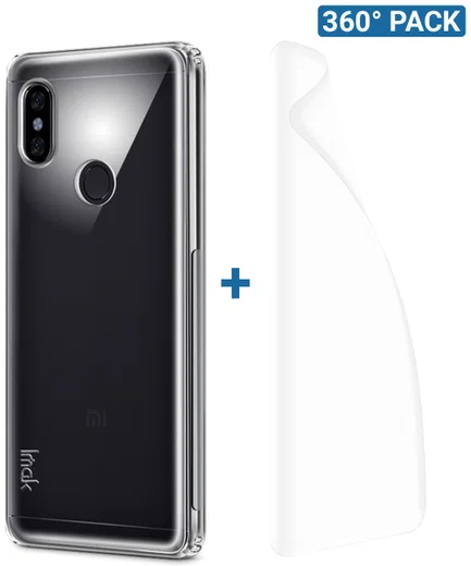 IMAK Xiaomi Redmi Note 5 Pro Hoesje met Screenprotector Transparant afbeelding 1