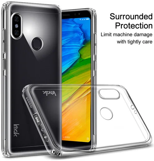 IMAK Xiaomi Redmi Note 5 Pro Hoesje met Screenprotector Transparant afbeelding 4