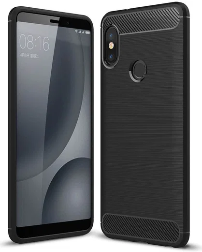 Xiaomi Redmi Note 5 Geborsteld TPU Hoesje Zwart afbeelding 1