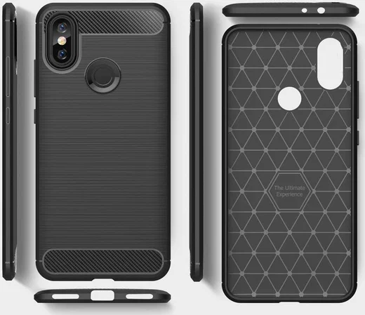 Xiaomi Mi A2 Geborsteld TPU Hoesje Zwart afbeelding 11