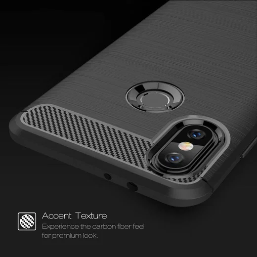 Xiaomi Mi A2 Geborsteld TPU Hoesje Zwart afbeelding 7