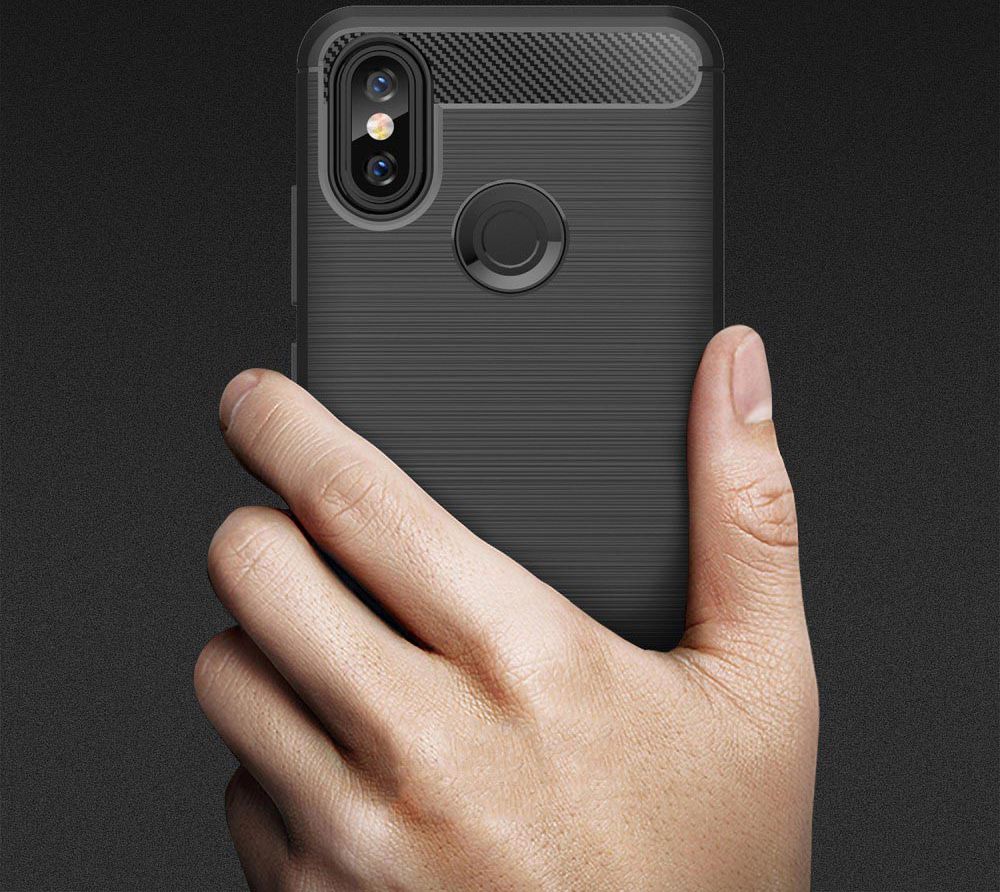 Xiaomi Mi A2 Geborsteld TPU Hoesje Blauw afbeelding 6
