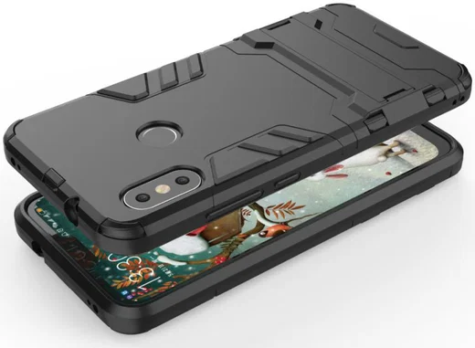 Xiaomi Mi A2 Lite Hybride Hoesje met Standaard Zwart afbeelding 4