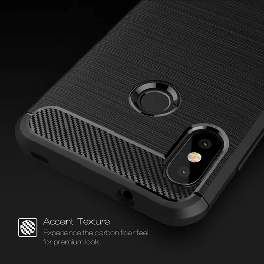 Xiaomi Mi A2 Lite Geborsteld TPU Hoesje Zwart afbeelding 5