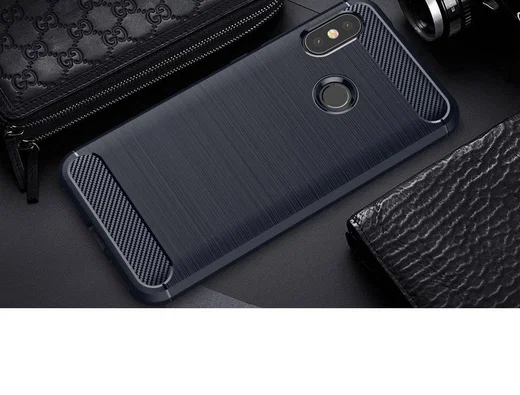 Xiaomi Mi A2 Lite Geborsteld TPU Hoesje Blauw afbeelding 2