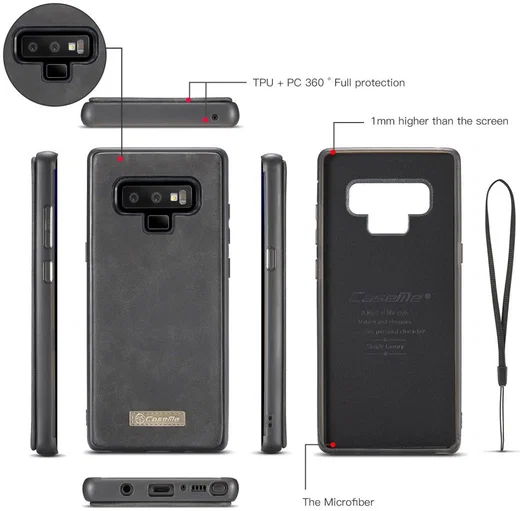 Samsung Galaxy Note 9 Leren 2-in-1 Portemonnee Hoesje Zwart afbeelding 9