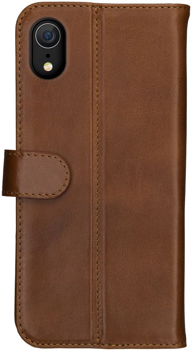 Rosso Deluxe Apple iPhone XR Hoesje Echt Leer Book Case Bruin afbeelding 11