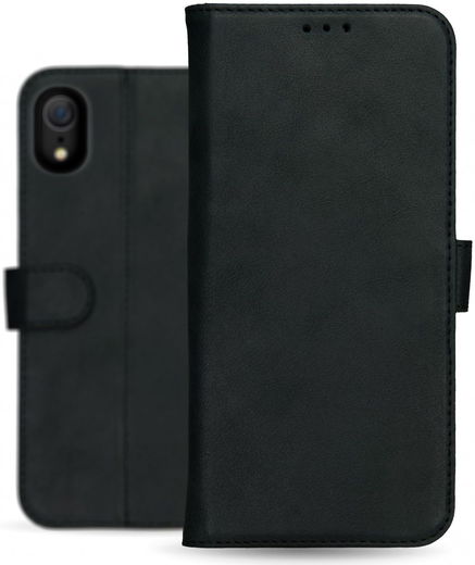 Rosso Deluxe Apple iPhone XR Hoesje Echt Leer Book Case Zwart afbeelding 14