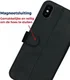 Rosso Deluxe Apple iPhone XS Max Hoesje Echt Leer Book Case Zwart afbeelding 6