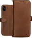 Rosso Deluxe Apple iPhone XS Max Hoesje Echt Leer Book Case Bruin afbeelding 13